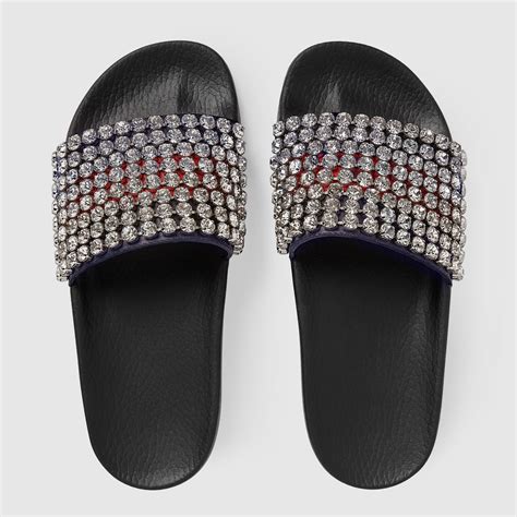 gucci pursuit crystal slides|Gucci slides women size 36.